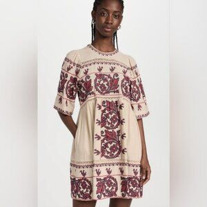 Sea New York Beena Embroidery Short Sleeve Dress Women’s Small